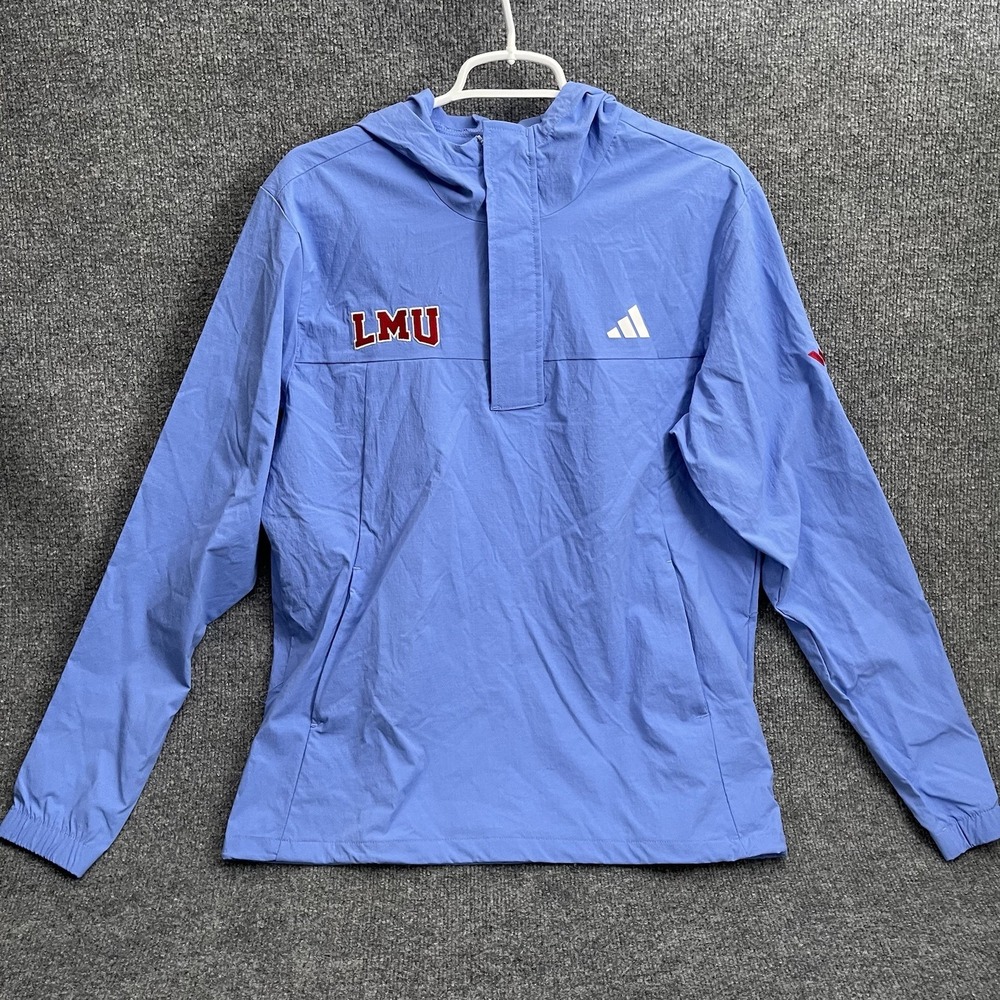 Adidas LMU Pullover Jacket Men's Sz M 1/4 Zip  Windbreaker HY5378 Blue
